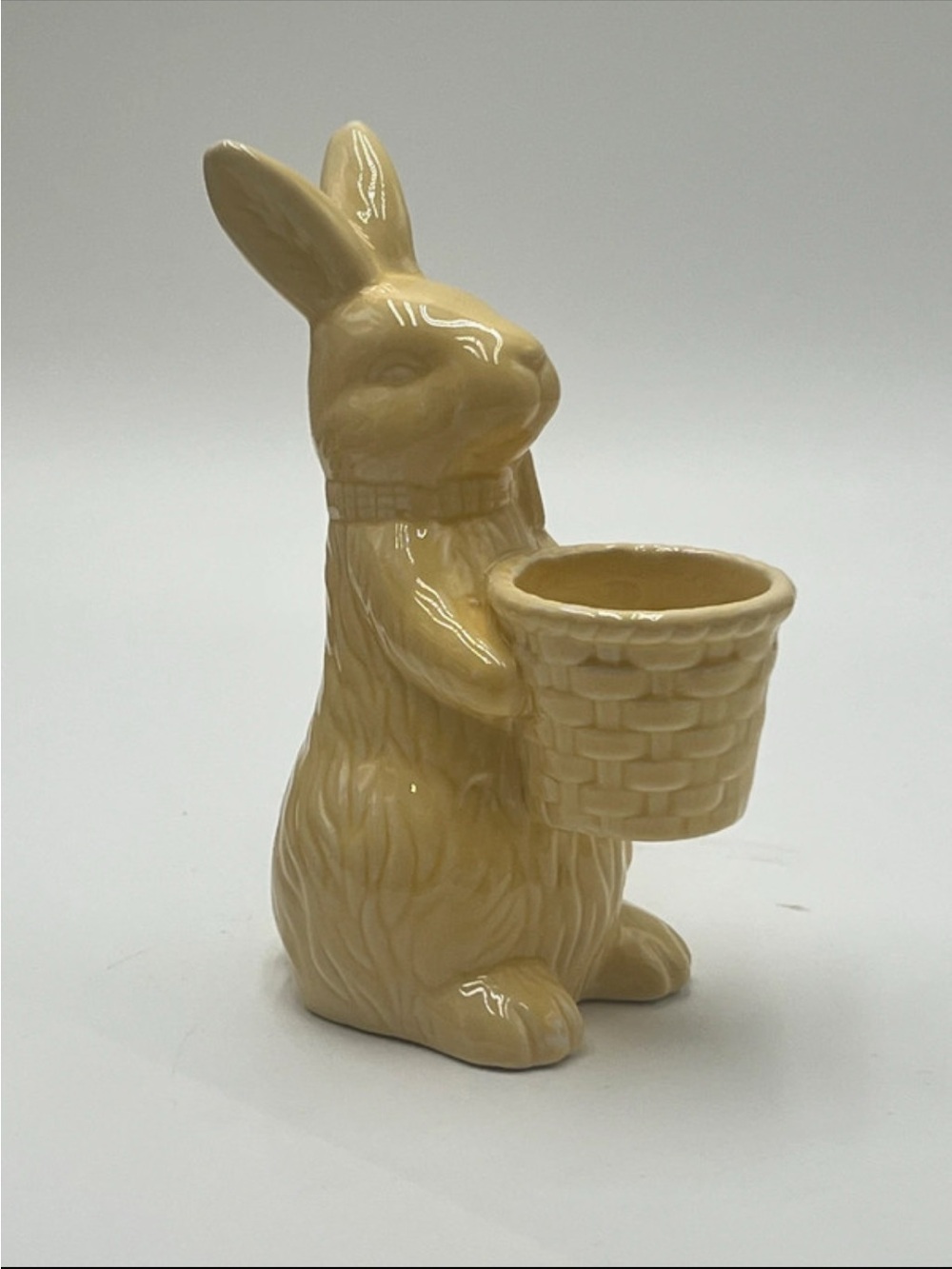 Ceramic Bunny Planter - Cream Bunny with Basket